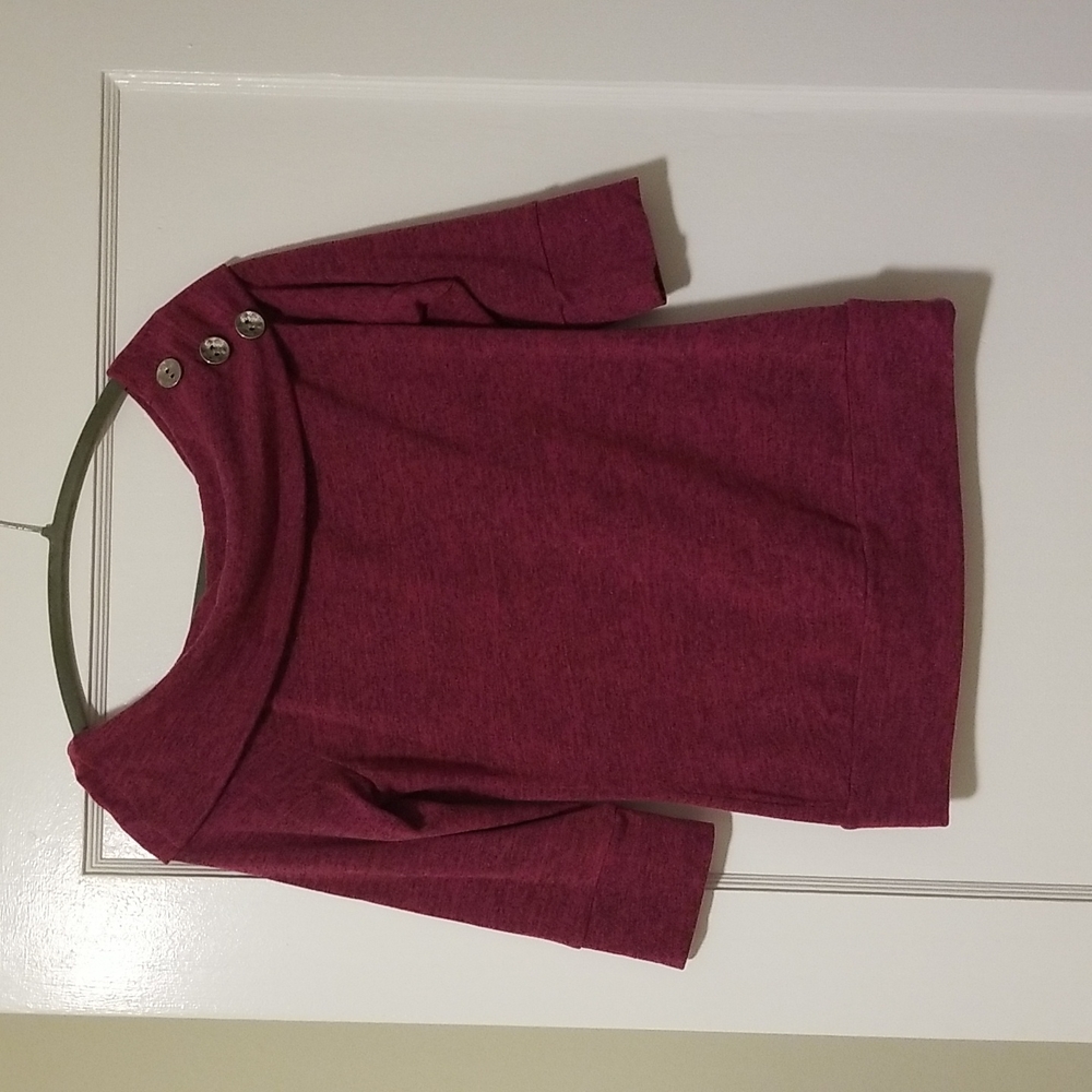 3/4 sweater. Fuchsia. Medium, fits smaller.